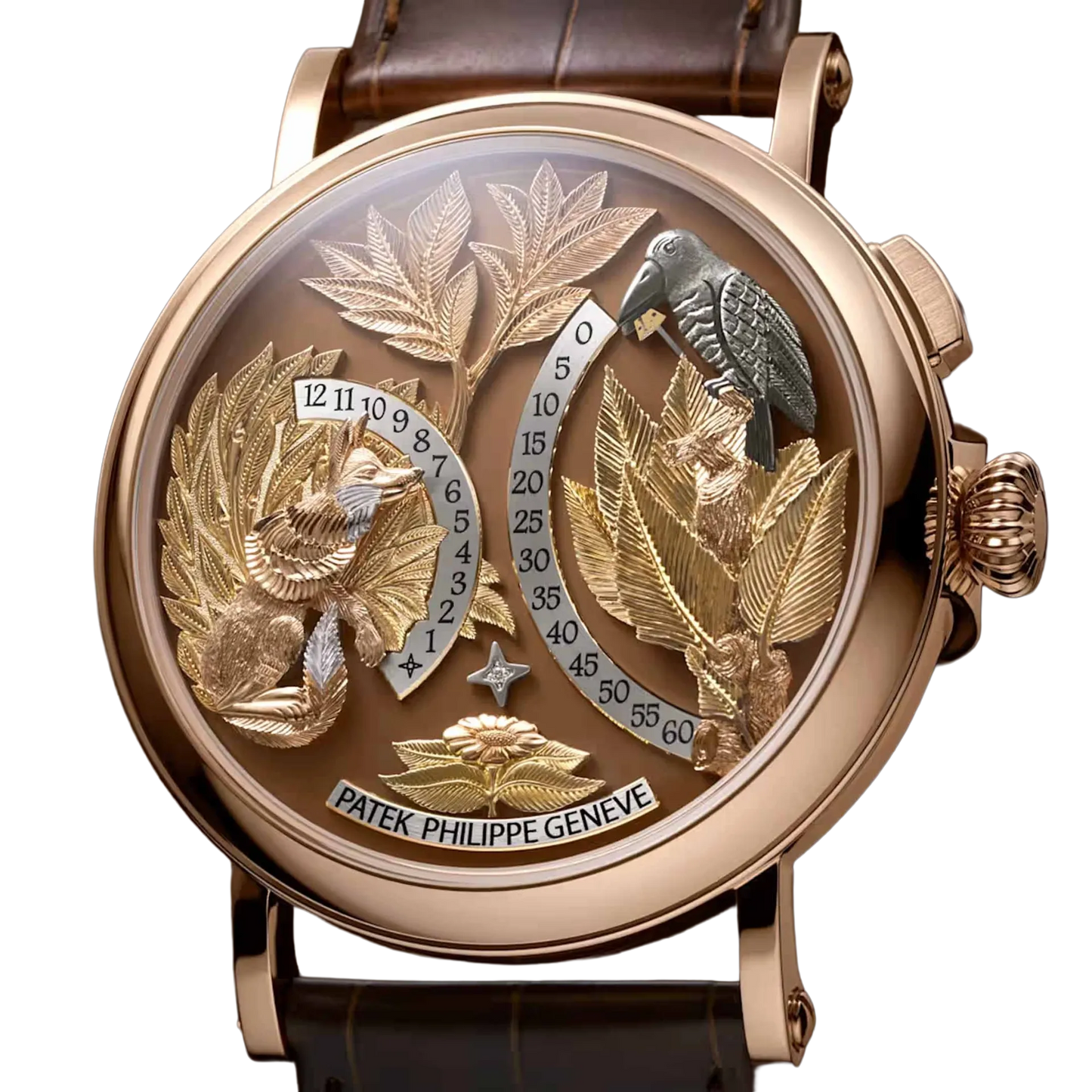 Complications 43mm 5249R-001 Hours And Minutes On Demand Automaton - The Crow and the Fox Rose Gold Matara