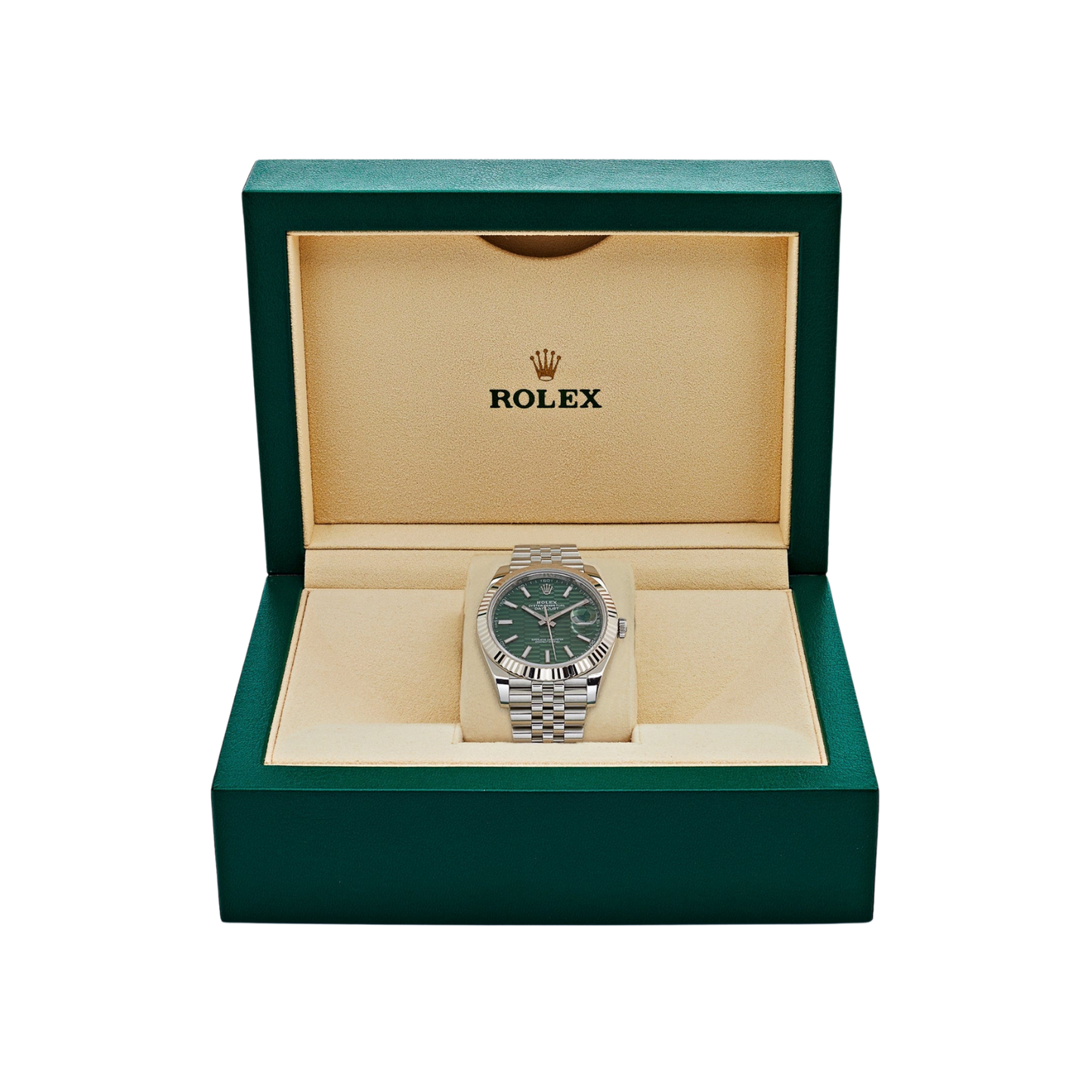 Datejust 41 126334 Stainless Steel Green Motif Dial Jubilee