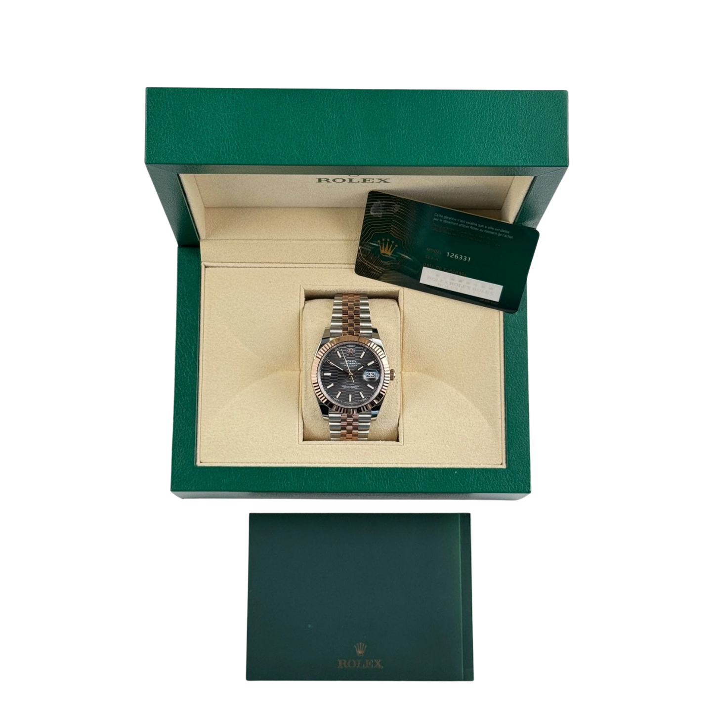 Datejust 41 126331 Rose Gold Stainless Steel Grey Motif Dial Jubilee