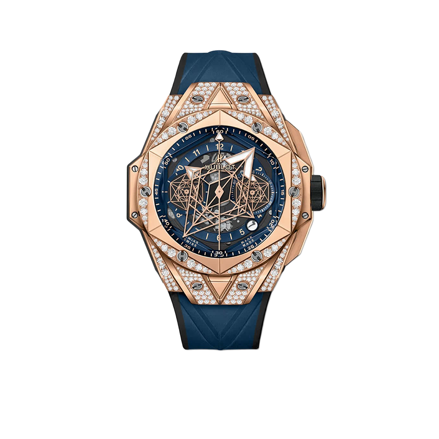 Big Bang Unico Sang Bleu II King Gold Blue Pavé 45mm 418.OX.5108.RX.1604.MXM20