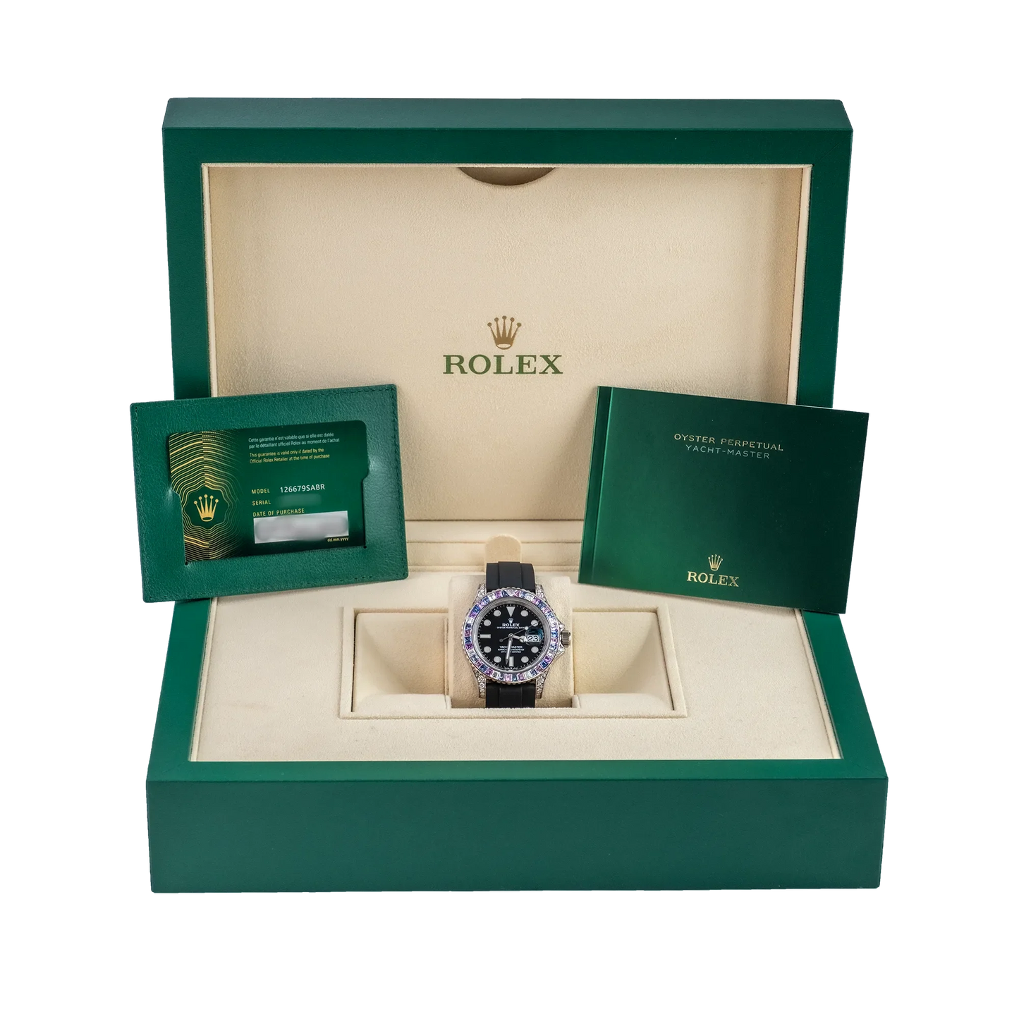 Yacht-Master Cotton Candy 40mm White Gold Black Dial Oysterflex 126679SABR