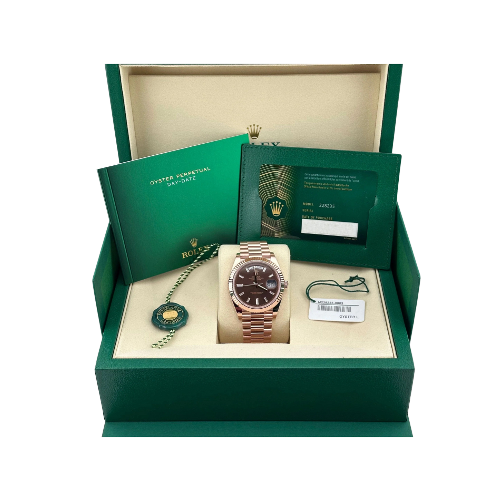 Day-Date 40mm 228235 Rose Gold Chocolate Roman Dial (2025)