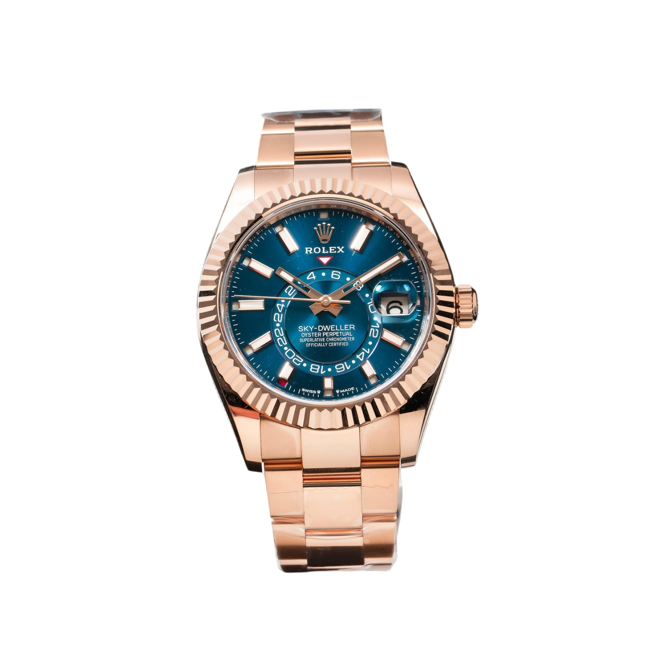 Sky-Dweller 42mm 18k Everose Gold Mens Watch 336935-0005 (Super Clone)