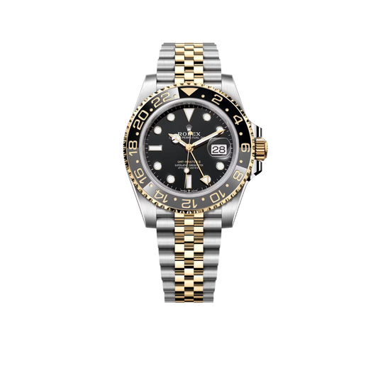 GMT-Master II  40mm Stainless Steel Yellow Gold Black Dial Jubilee 126713GRNR-0001