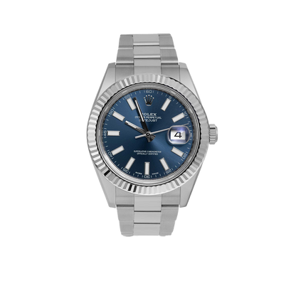 Datejust 116334 Fluted Bezel Watch 41mm Blue Index Dial