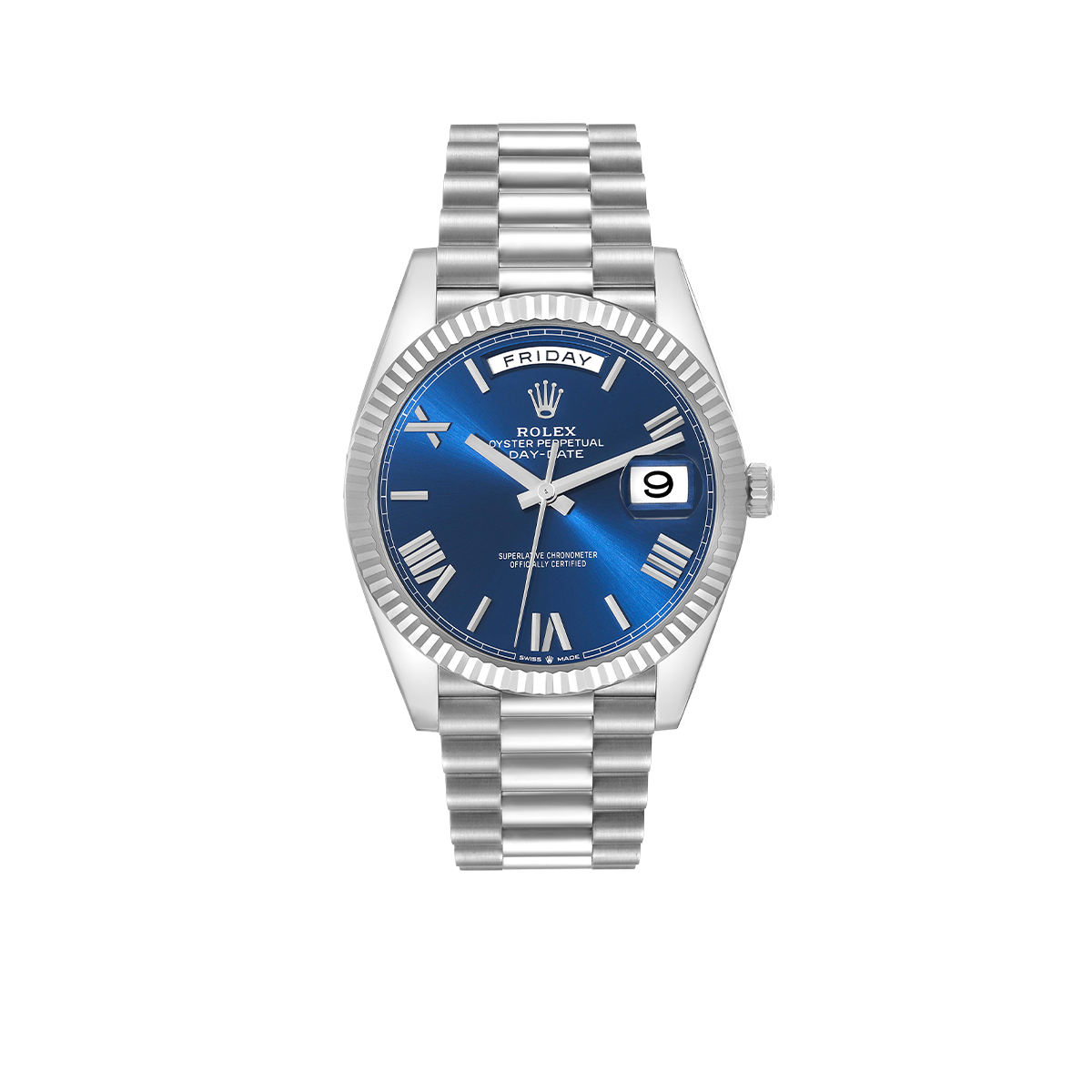President Day-Date 40mm Blue Dial Platinum Mens Watch 228236
