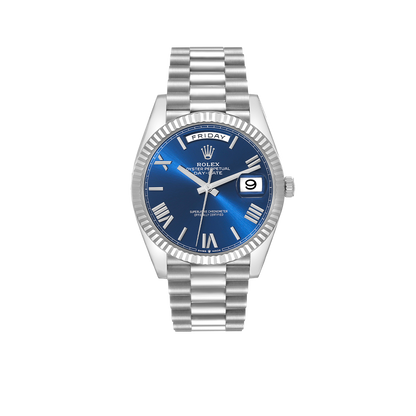 President Day-Date 40mm Blue Dial Platinum Mens Watch 228236