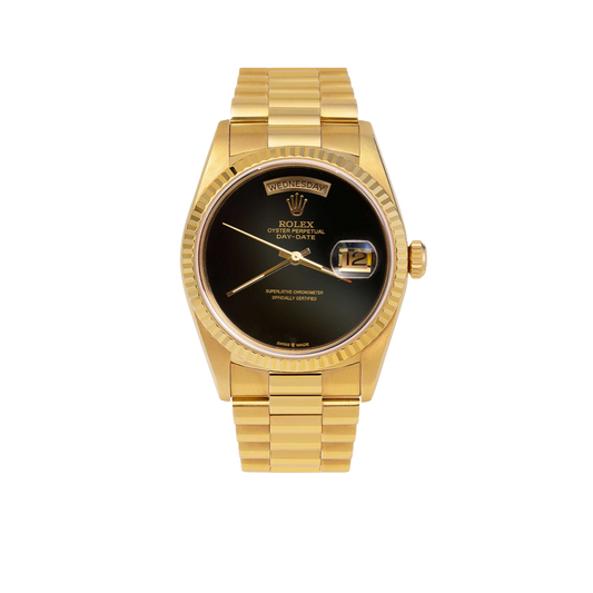 Presidential Rolex Day-Date 18038 Watch 36mm Black Onyx Dial 18K Yellow Gold