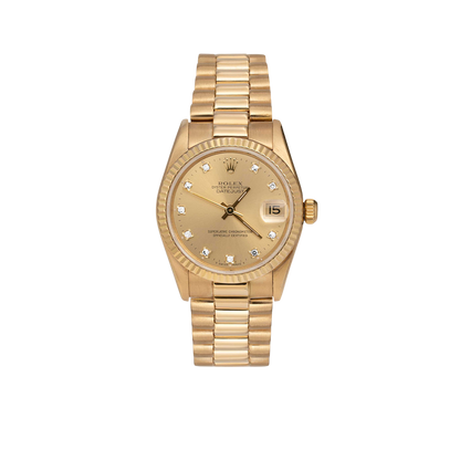 Presidential Rolex Datejust 68278 Fluted Bezel Watch 31mm Diamond Dial