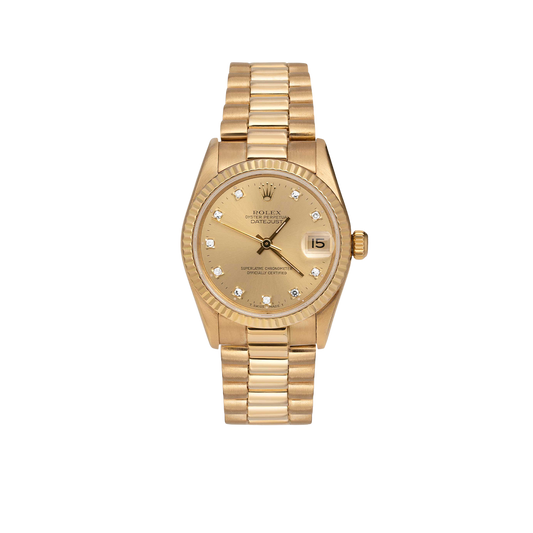 Presidential Rolex Datejust 68278 Fluted Bezel Watch 31mm Diamond Dial
