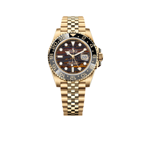 GMT-Master II 40mm Yellow Gold Tiger Iron Dial Jubilee 126718GRNR