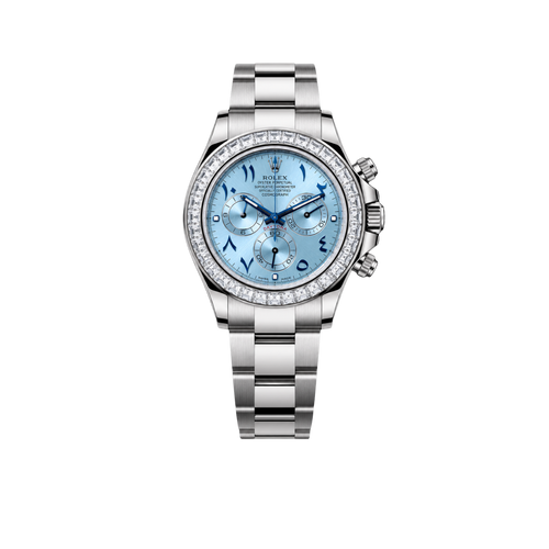 Daytona 40mm Baguette Diamond Bezel IceBlue Arabic Dial 116576TBR-0005
