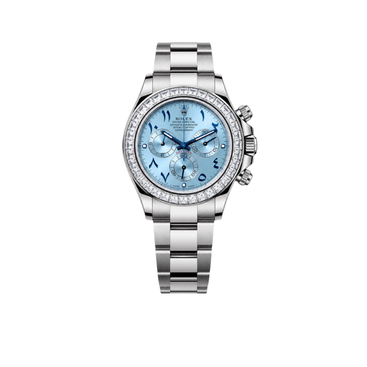 Daytona 40mm Baguette Diamond Bezel IceBlue Arabic Dial 116576TBR-0005