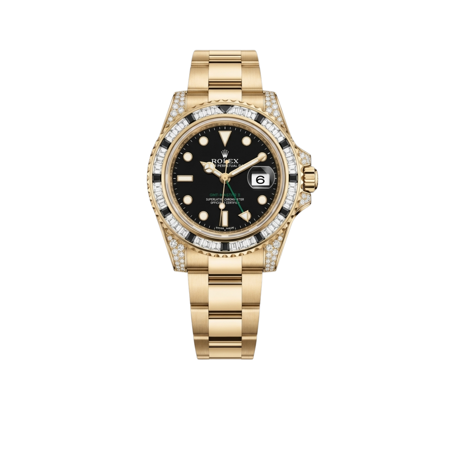 GMT Master II 18k Yellow Gold Diamond Black Sapphire 116758SANR