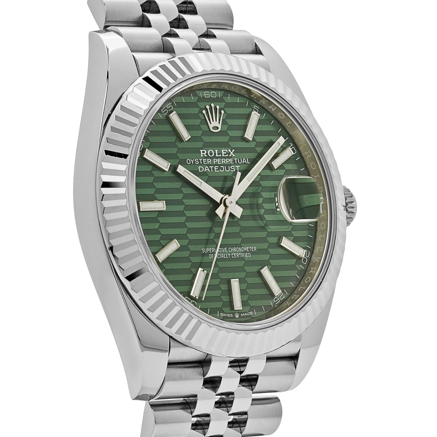 Datejust 41 126334 Stainless Steel Green Motif Dial Jubilee
