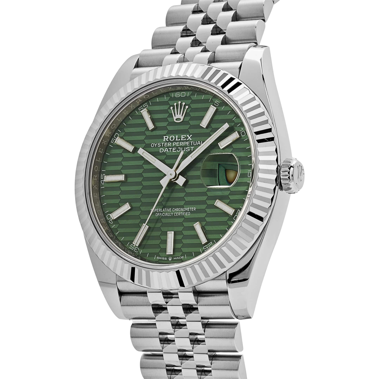 Datejust 41 126334 Stainless Steel Green Motif Dial Jubilee