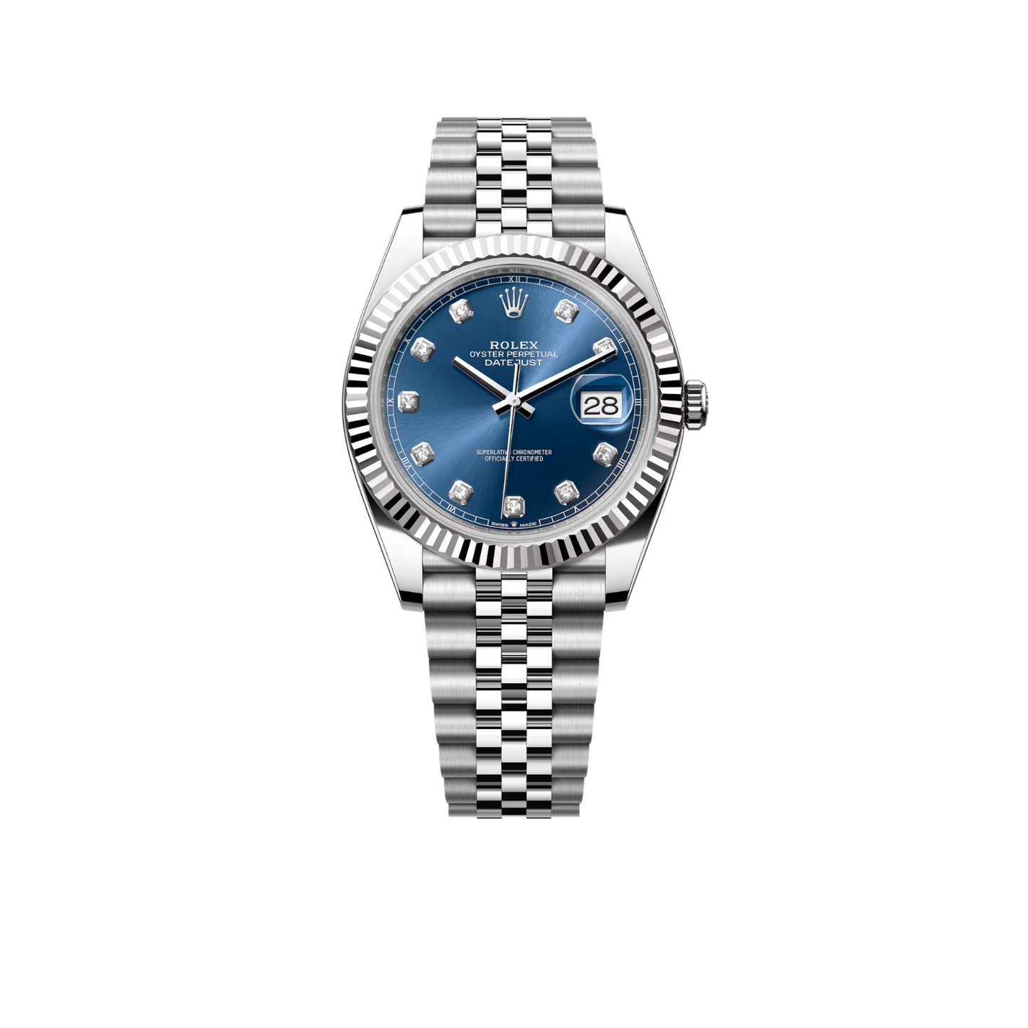 Datejust 36mm Steel & White Gold Blue Dial Diamonds m126334-0016