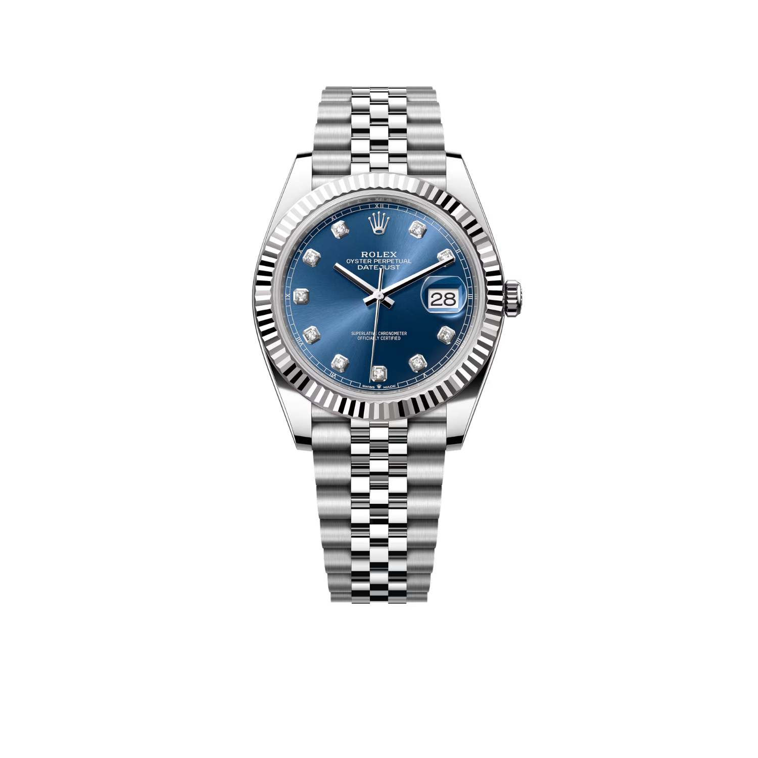 Datejust 36mm Steel & White Gold Blue Dial Diamonds m126334-0016