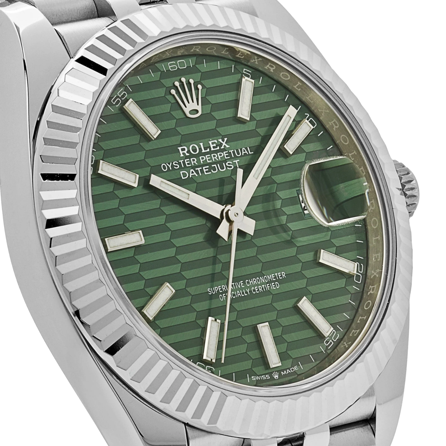 Datejust 41 126334 Stainless Steel Green Motif Dial Jubilee