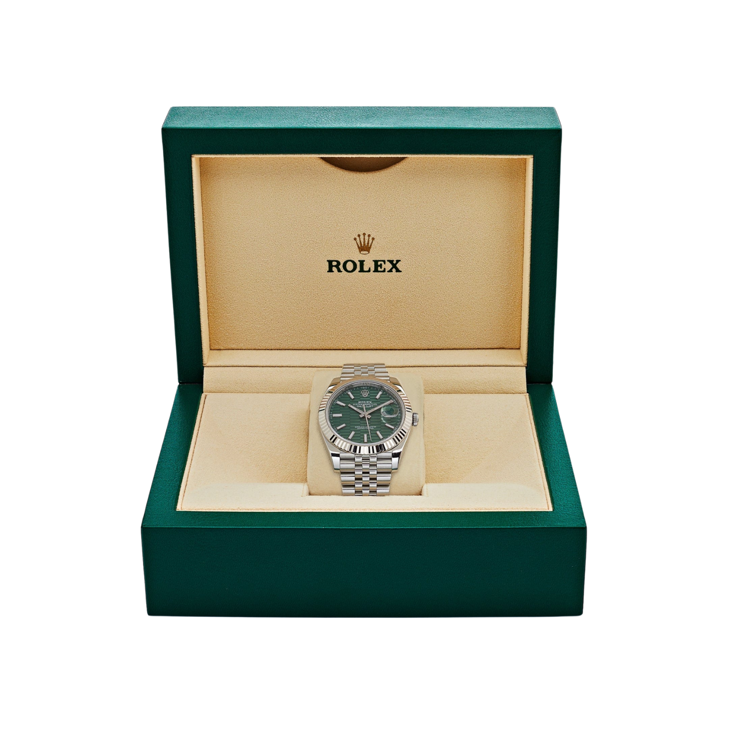 Datejust 41 126334 Stainless Steel Green Motif Dial Jubilee