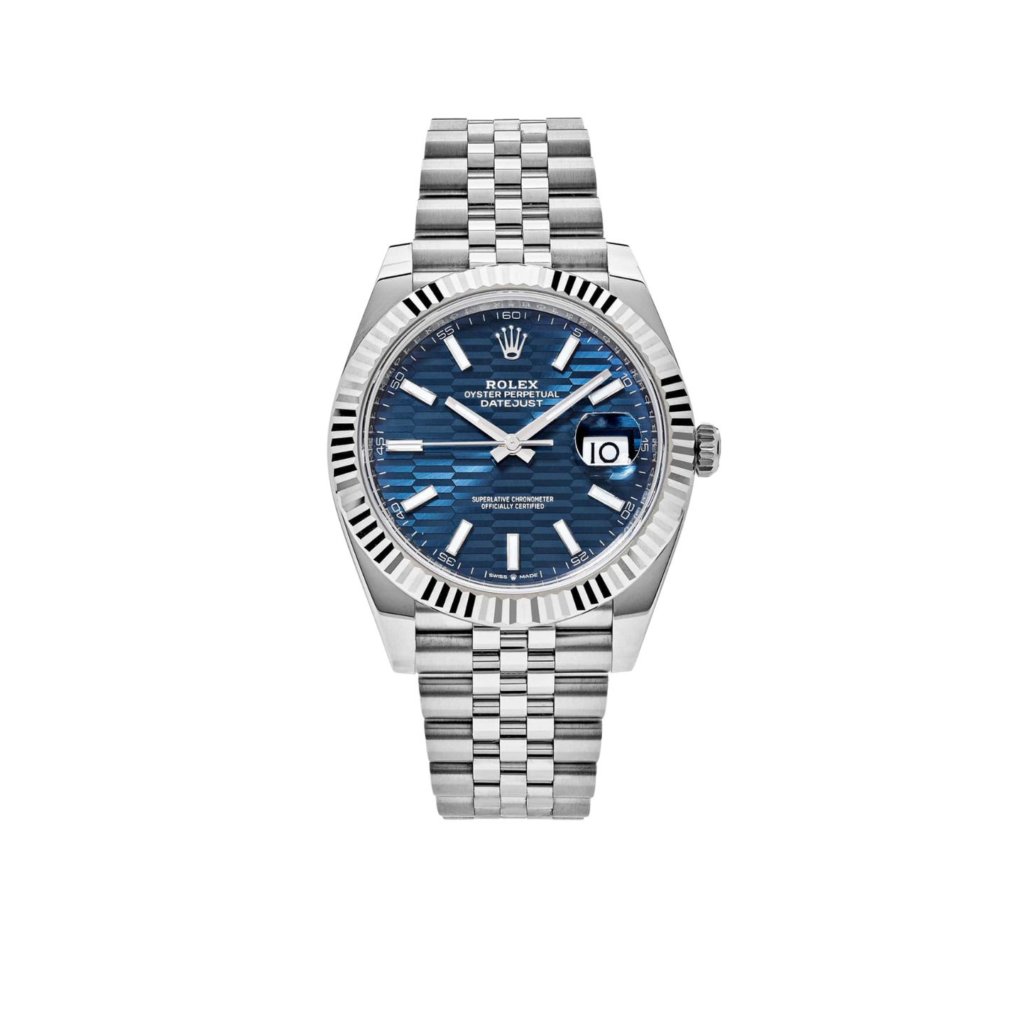 Datejust 41mm 126334 Stainless Steel Fluted Motif Blue Dial Jubilee