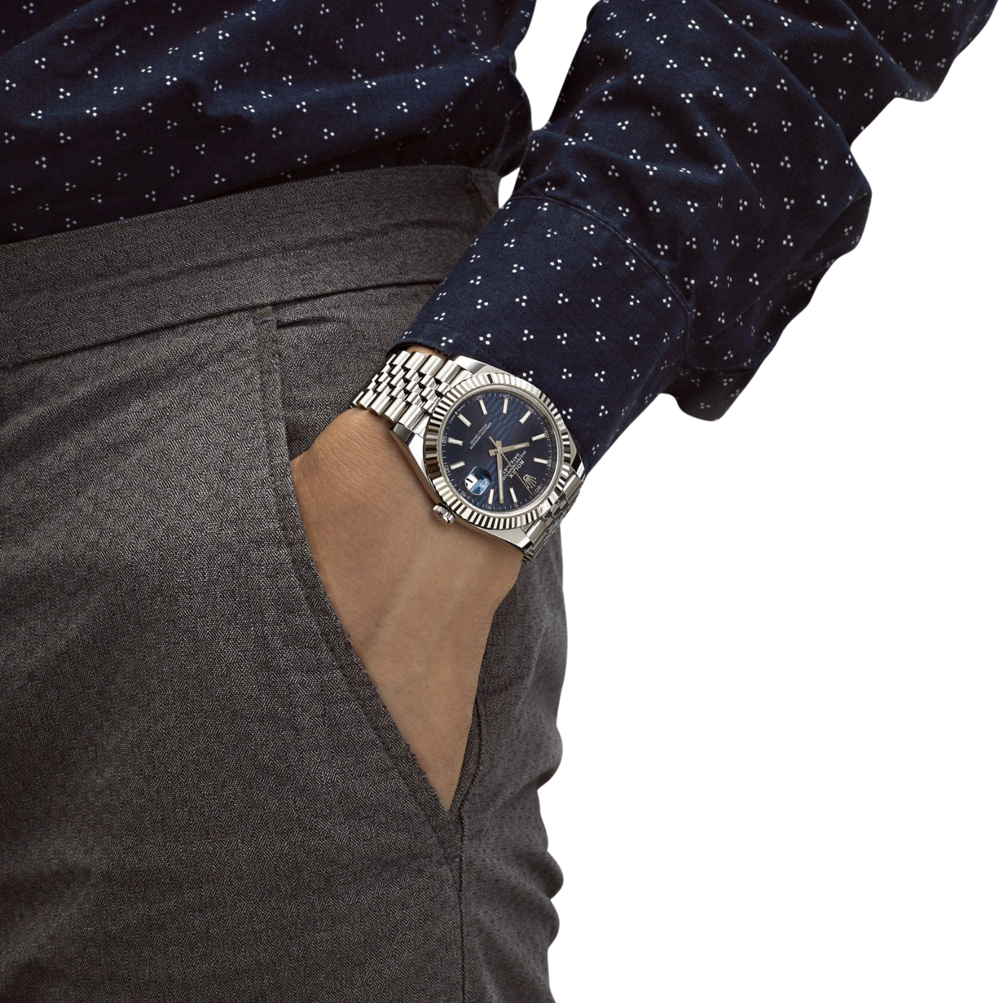 Datejust 41mm 126334 Stainless Steel Fluted Motif Blue Dial Jubilee
