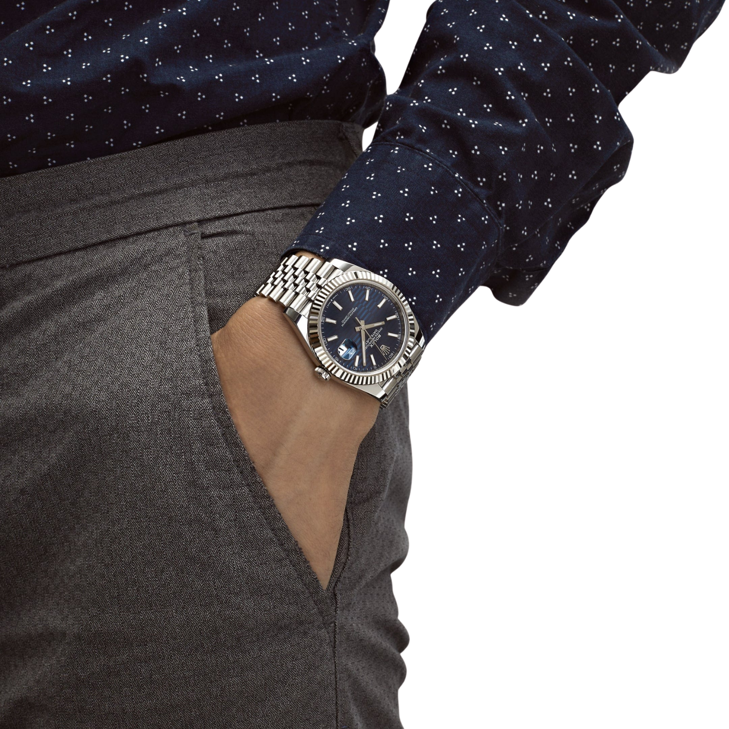Datejust 41mm 126334 Stainless Steel Fluted Motif Blue Dial Jubilee