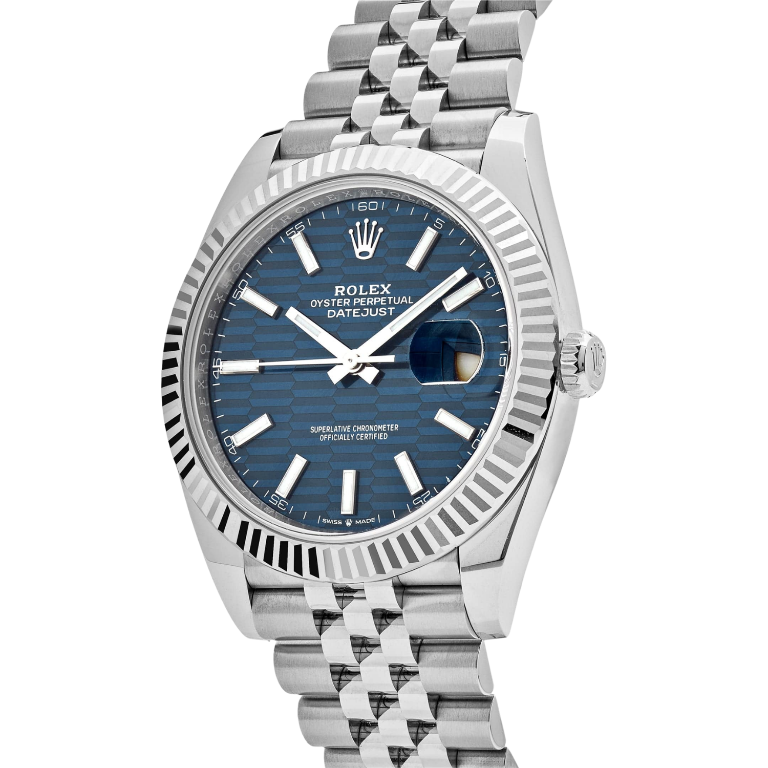 Datejust 41mm 126334 Stainless Steel Fluted Motif Blue Dial Jubilee