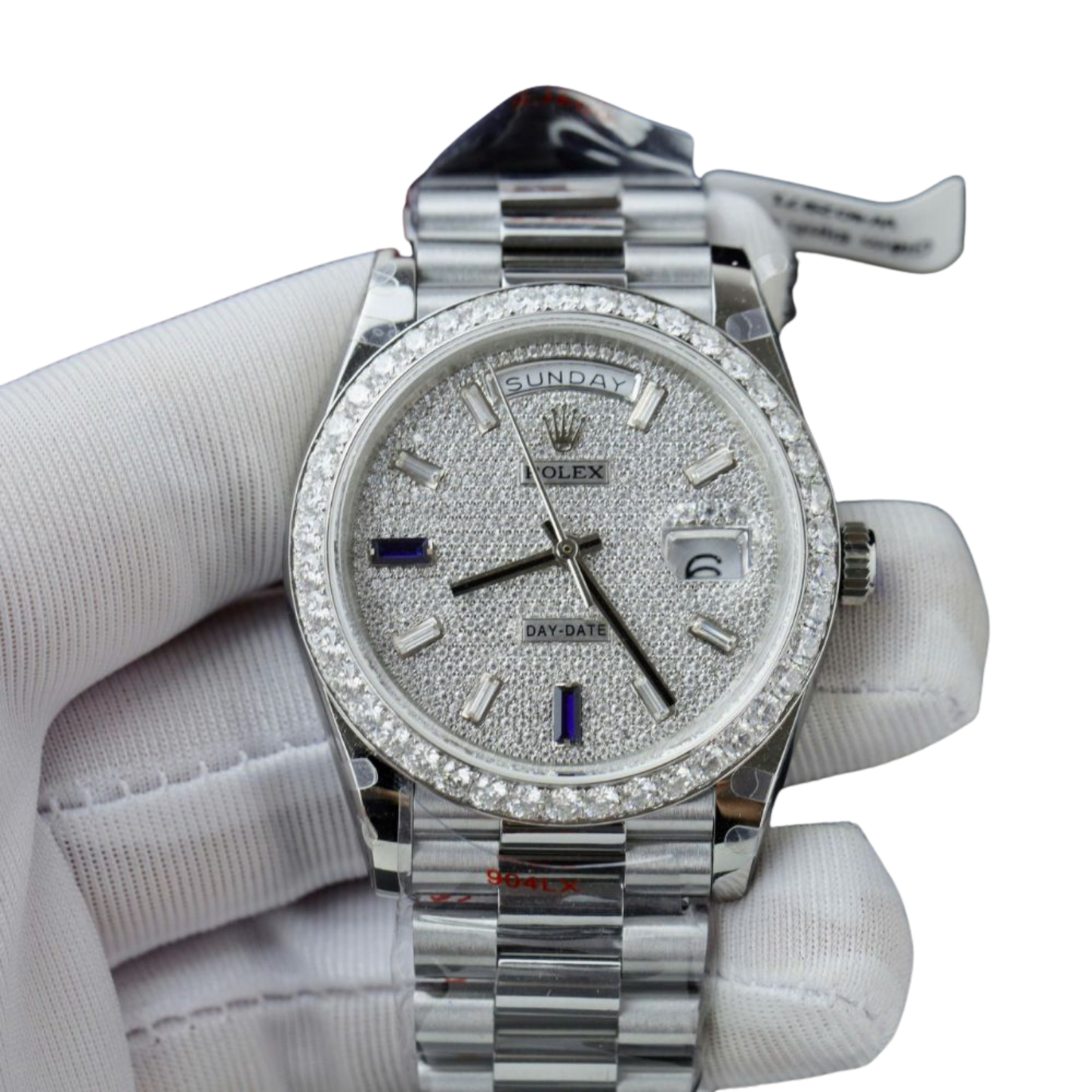 Day-Date 40 President White Gold Diamond Paved Dial with Sapphires 228349RBR
