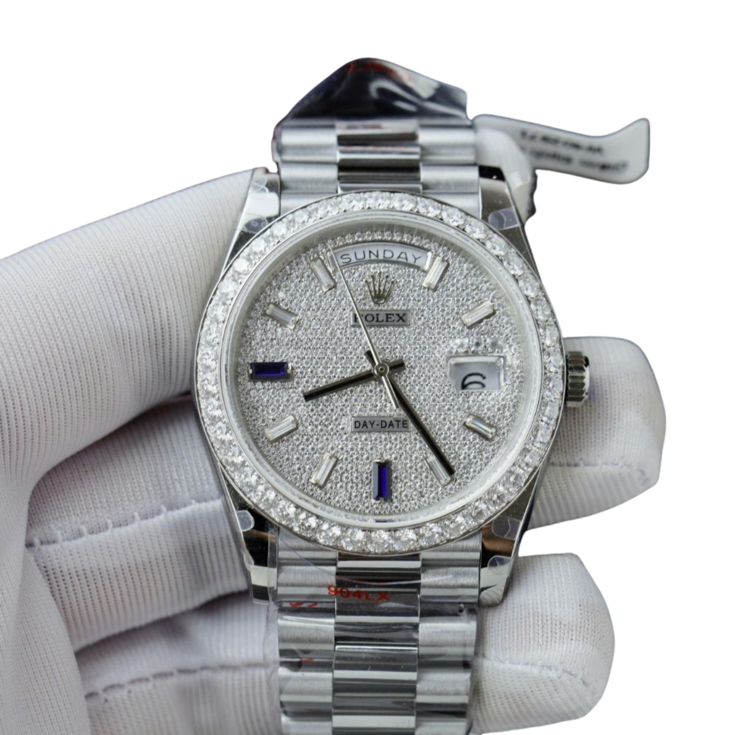 Day-Date 40 President White Gold Diamond Paved Dial with Sapphires 228349RBR