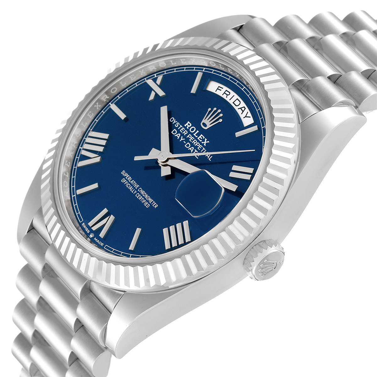 President Day-Date 40mm Blue Dial Platinum Mens Watch 228236