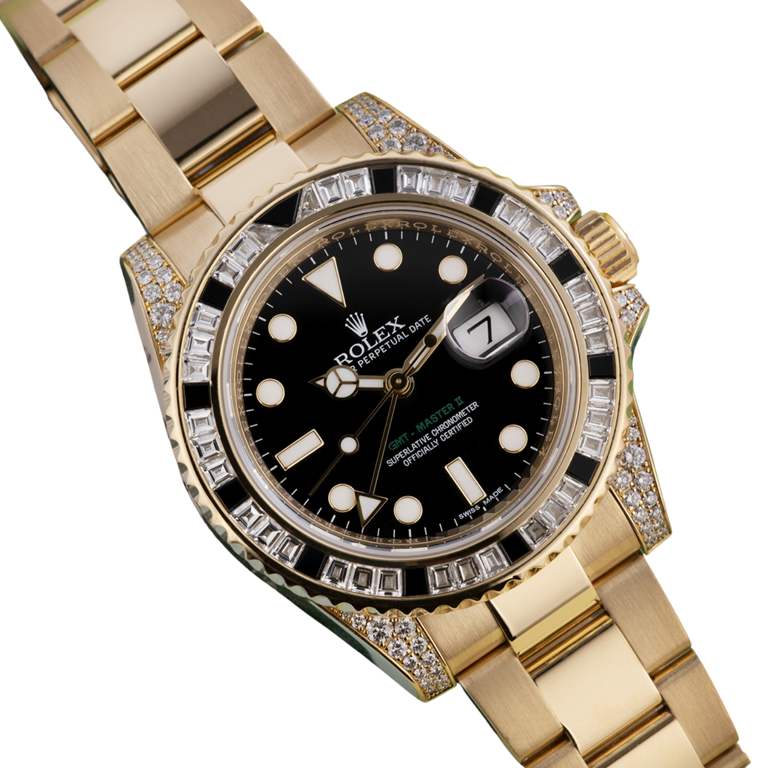GMT Master II 18k Yellow Gold Diamond Black Sapphire 116758SANR