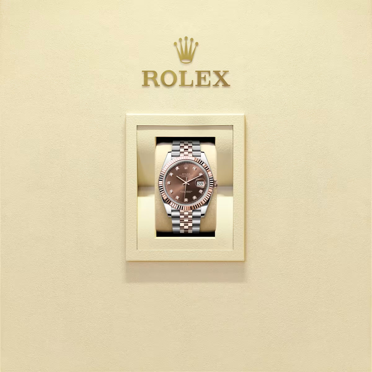 Datejust 41MM 126331 Chocolate Diamond Dial Fluted Bezel Two Tone Rose Gold Jubilee Bracelet
