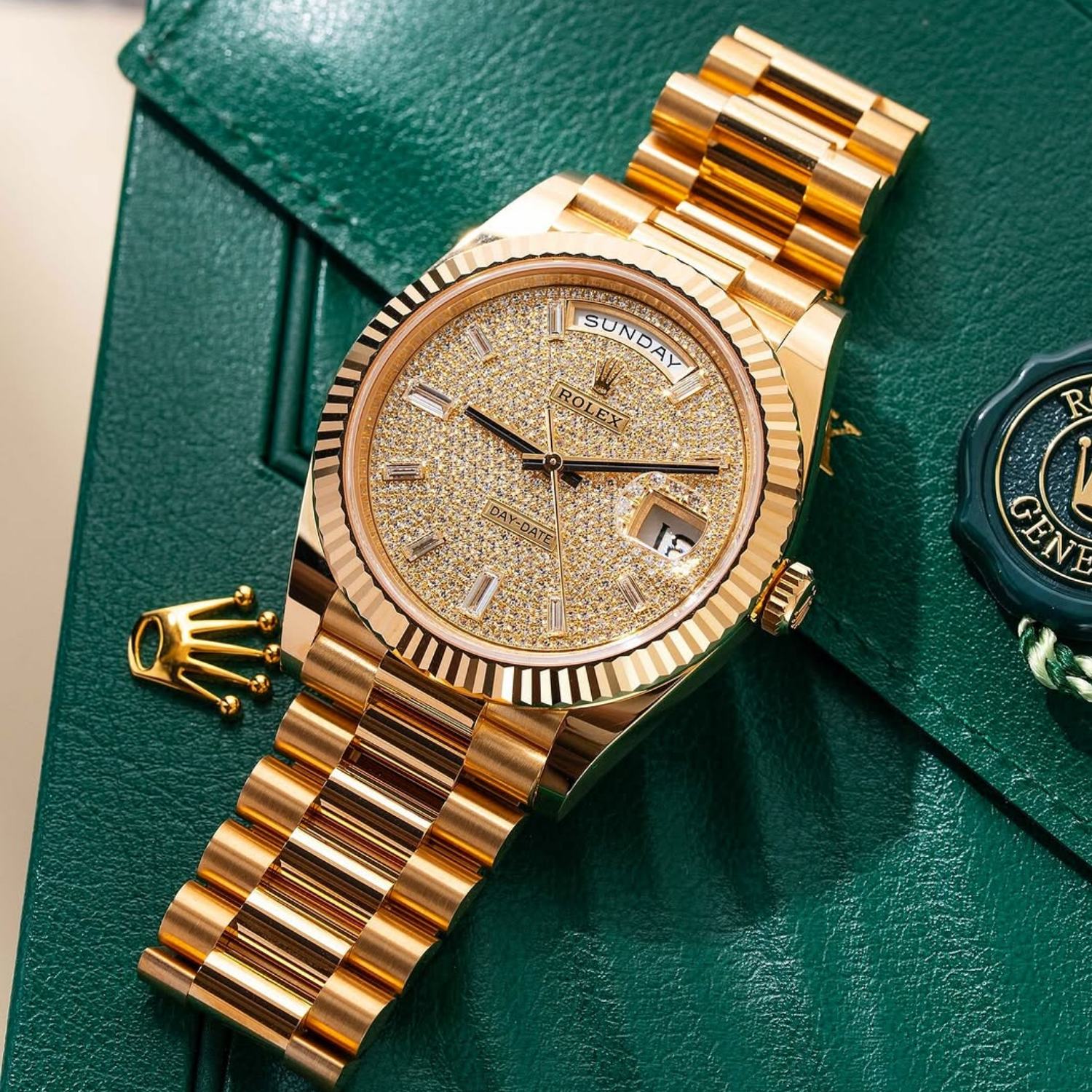 Day-Date 40 President Yellow Gold Diamond Paved Dial 228238-0054