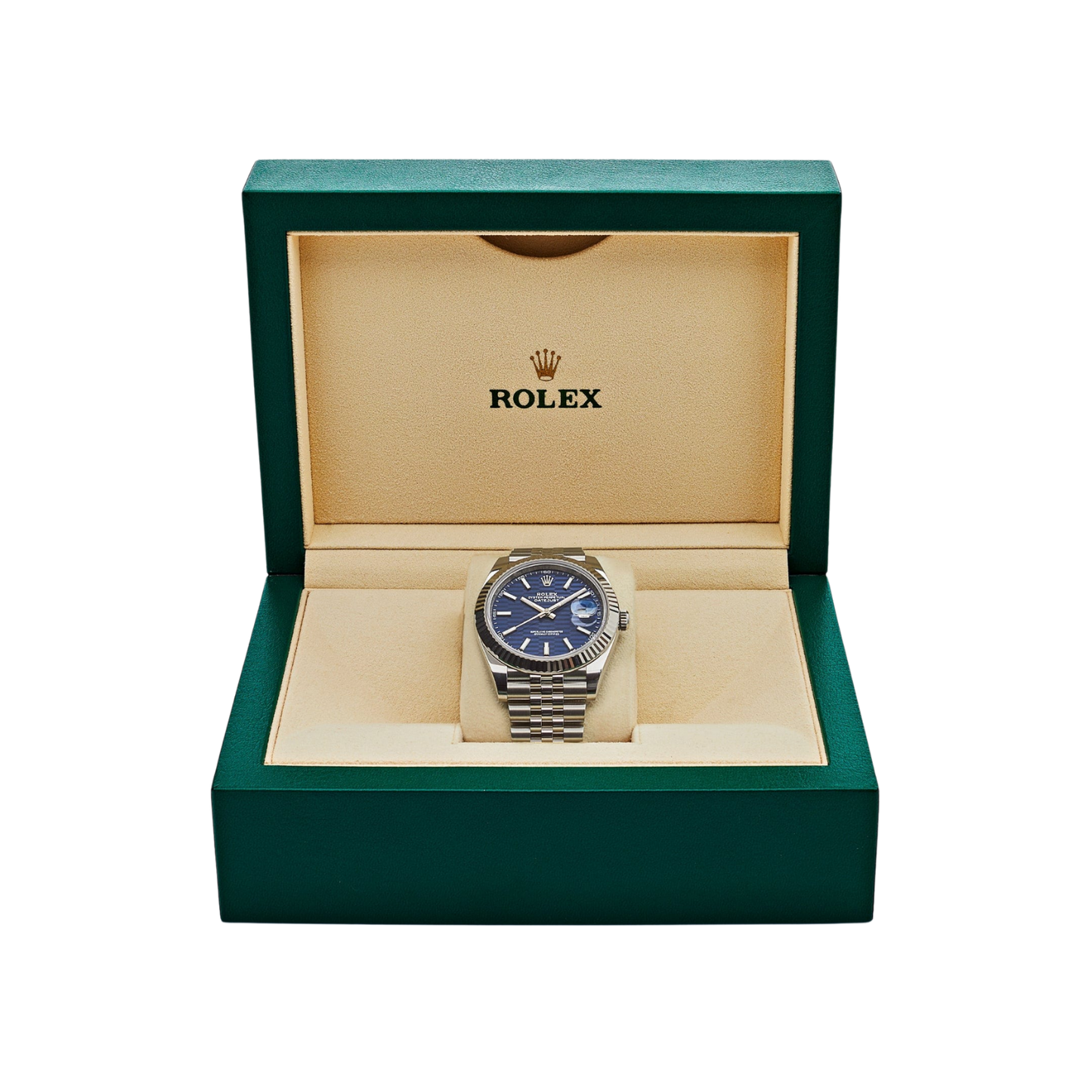 Datejust 41mm 126334 Stainless Steel Fluted Motif Blue Dial Jubilee