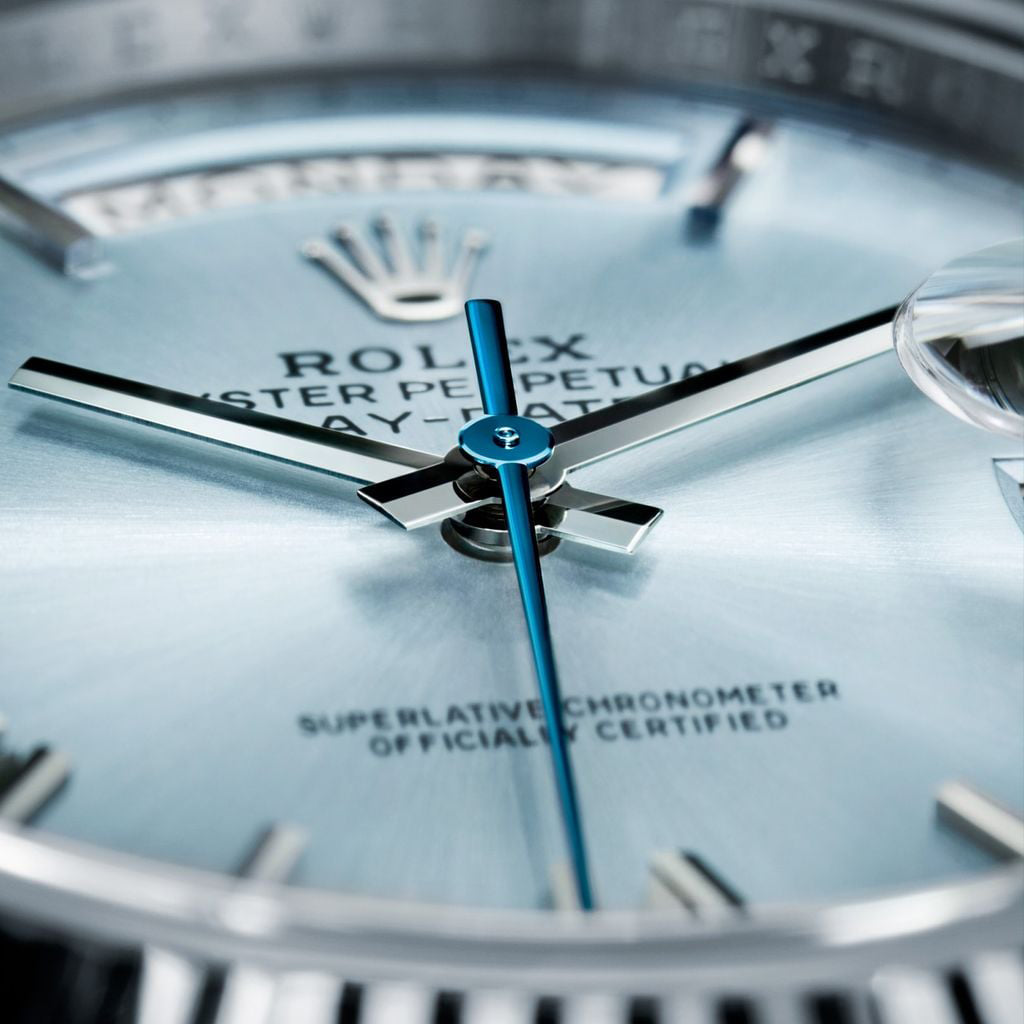 Day-Date 40mm Ice Blue Dial Baguette Set Bezel 228396TBR