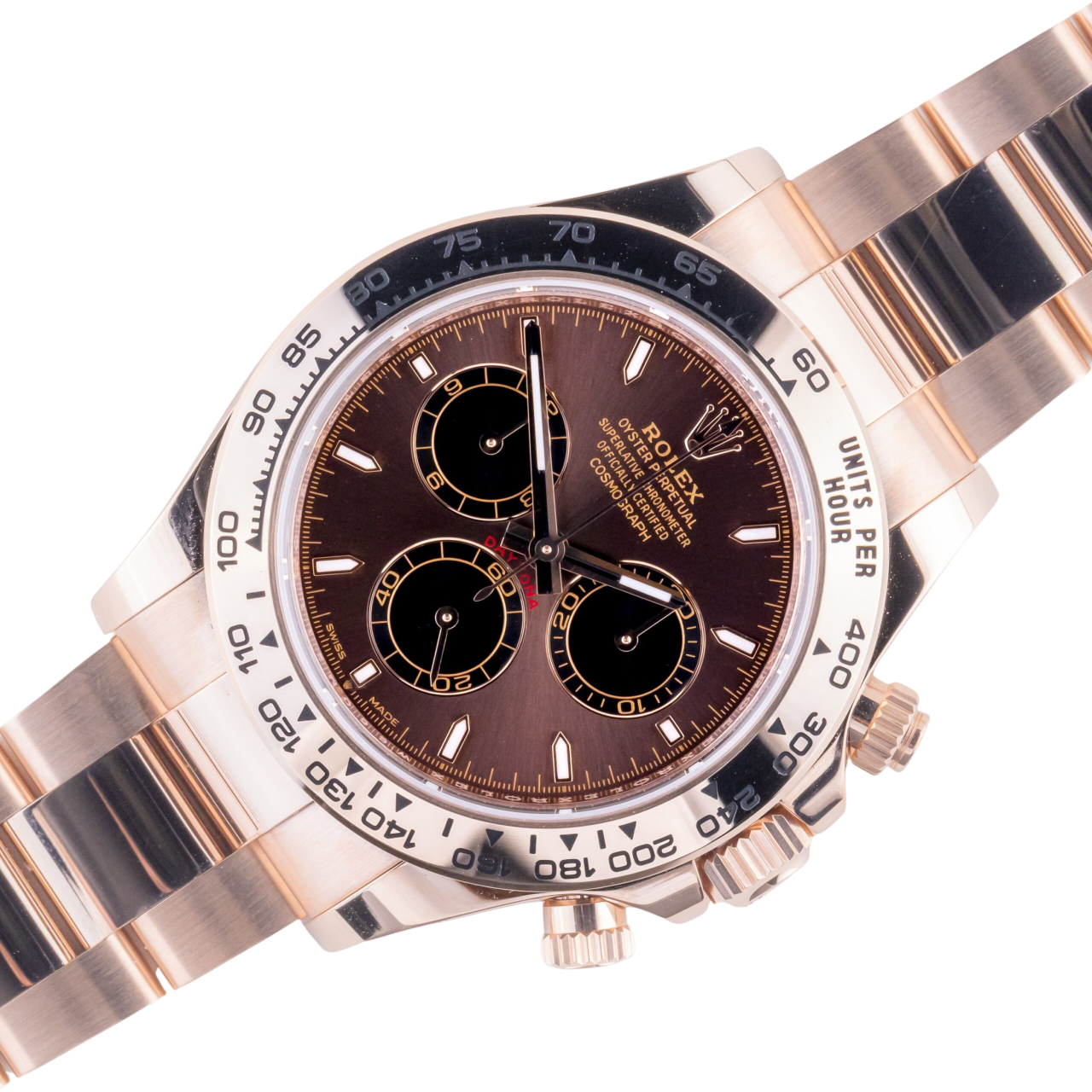 Daytona 40mm Everose Gold Chocolate Dial Mens Watch 126505-0005 New