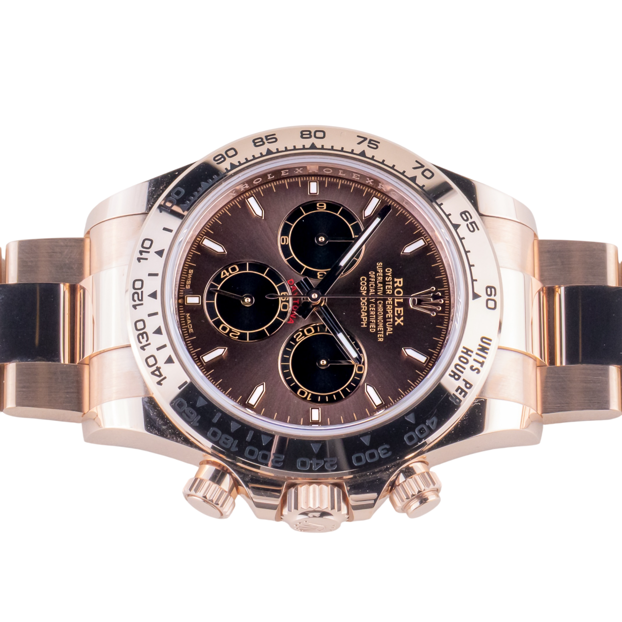 Daytona 40mm Everose Gold Chocolate Dial Mens Watch 126505-0005 New