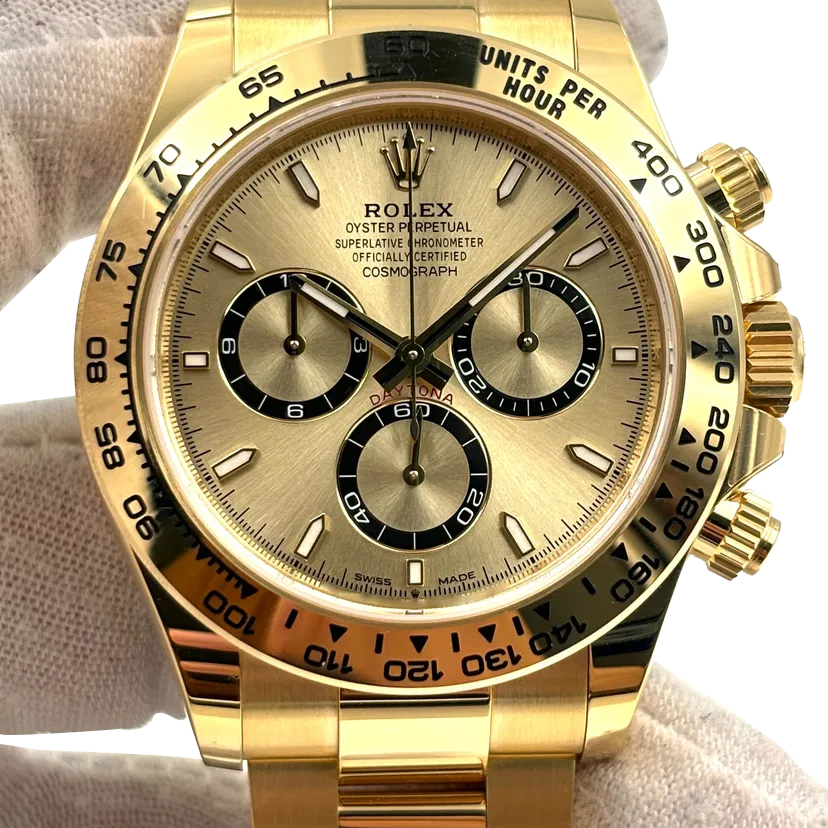 Daytona 40mm Yellow Gold Golden Dial Champagne m126508-0005