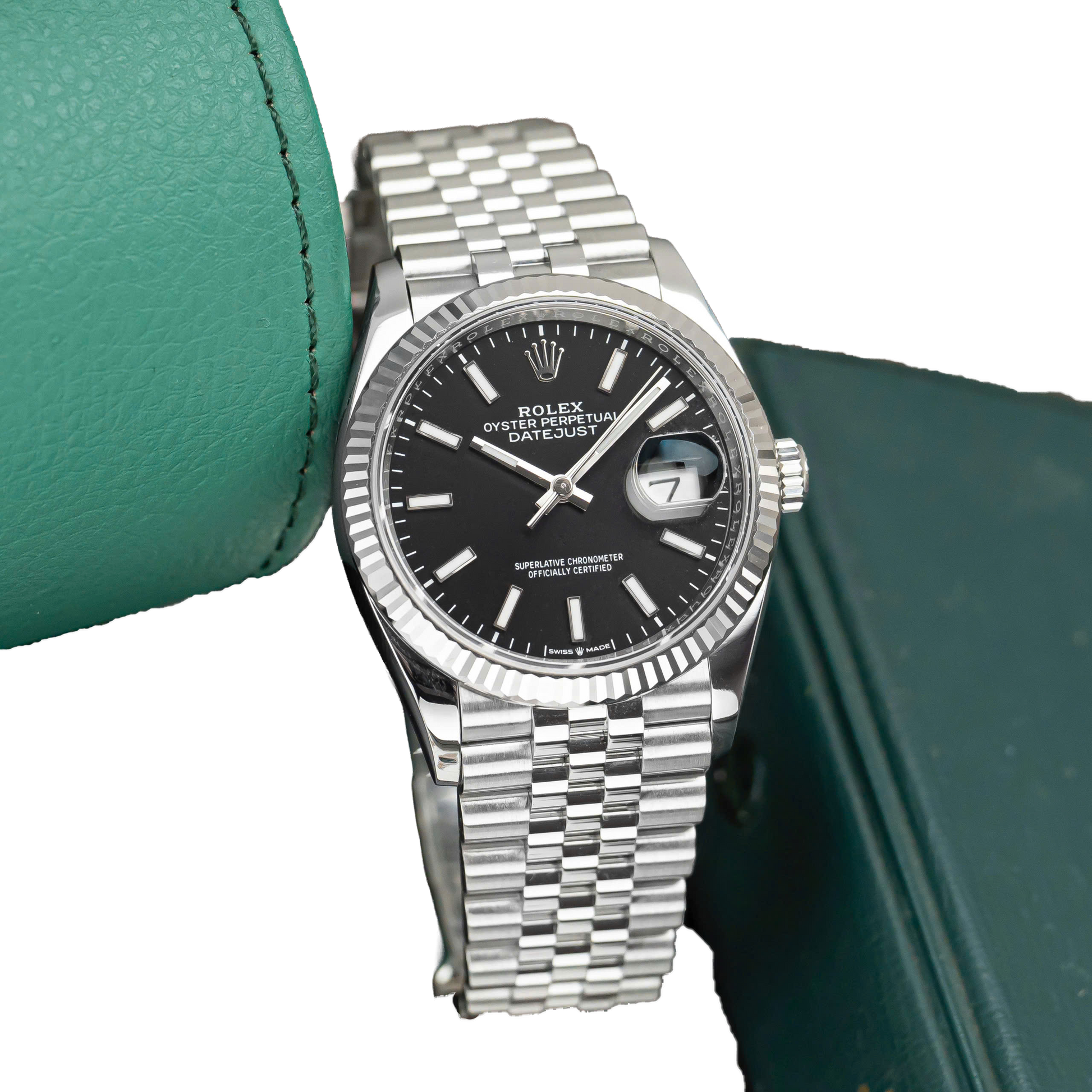 Datejust 41mm Steel White Gold Black Dial Mens Watch m126334-0018