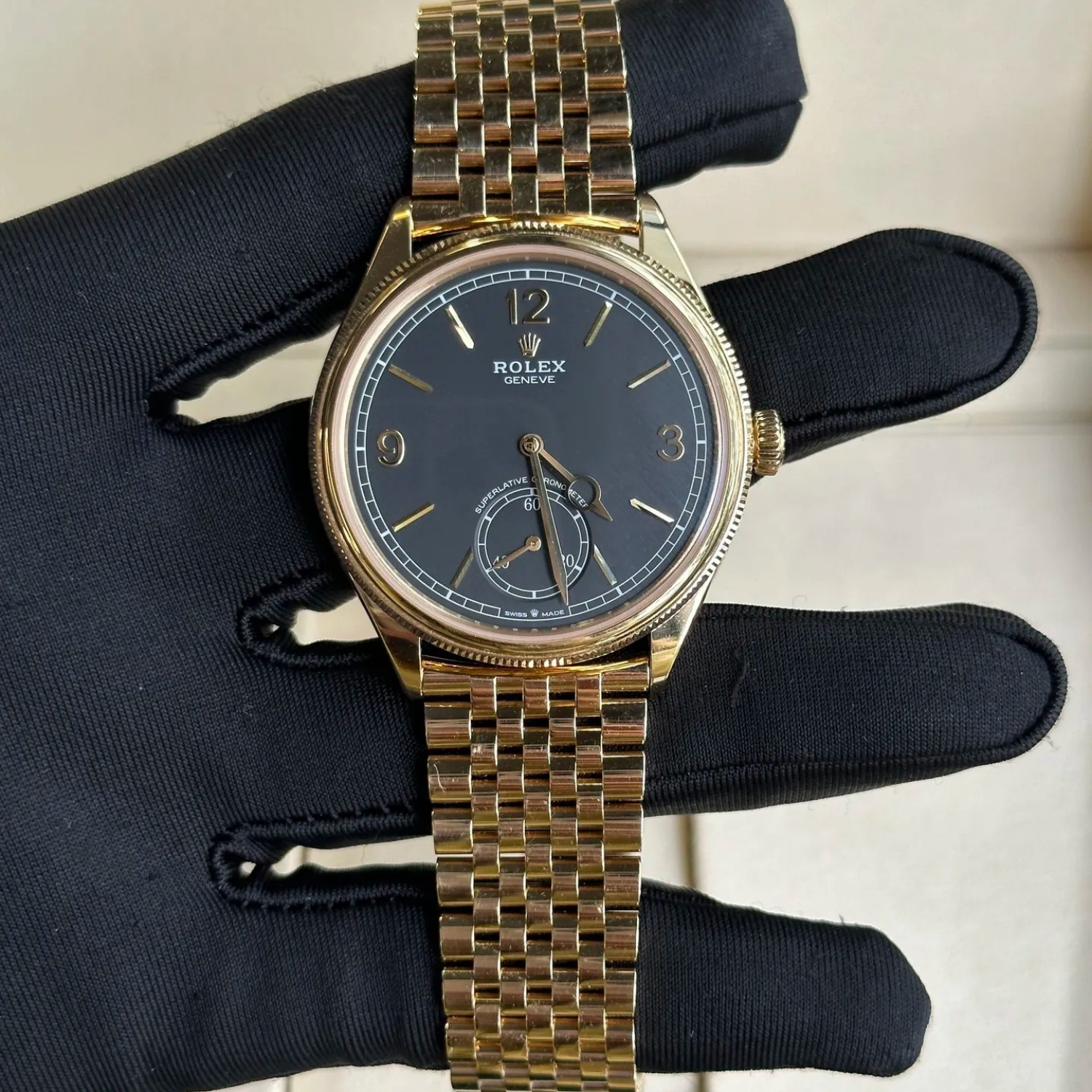 Perpetual 1908 39mm Yellow Gold Intense Black Dial m52508-0007