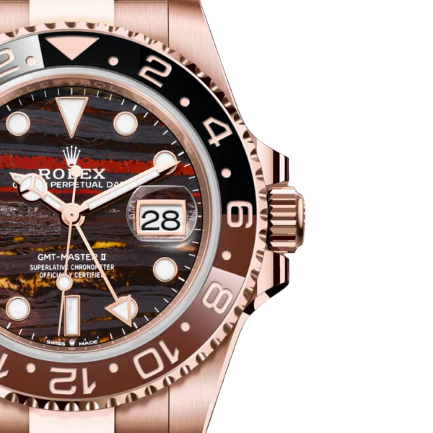 GMT-Master II 40mm Rose Gold Tiger Iron Dial Oyster 126715CHNR