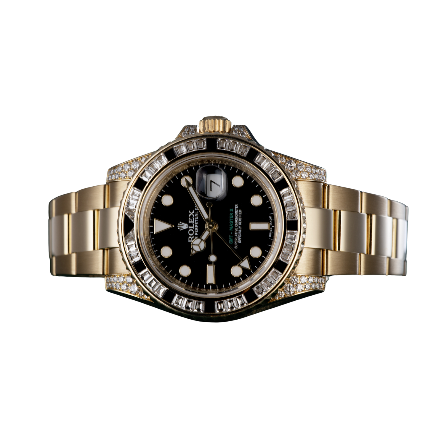 GMT Master II 18k Yellow Gold Diamond Black Sapphire 116758SANR