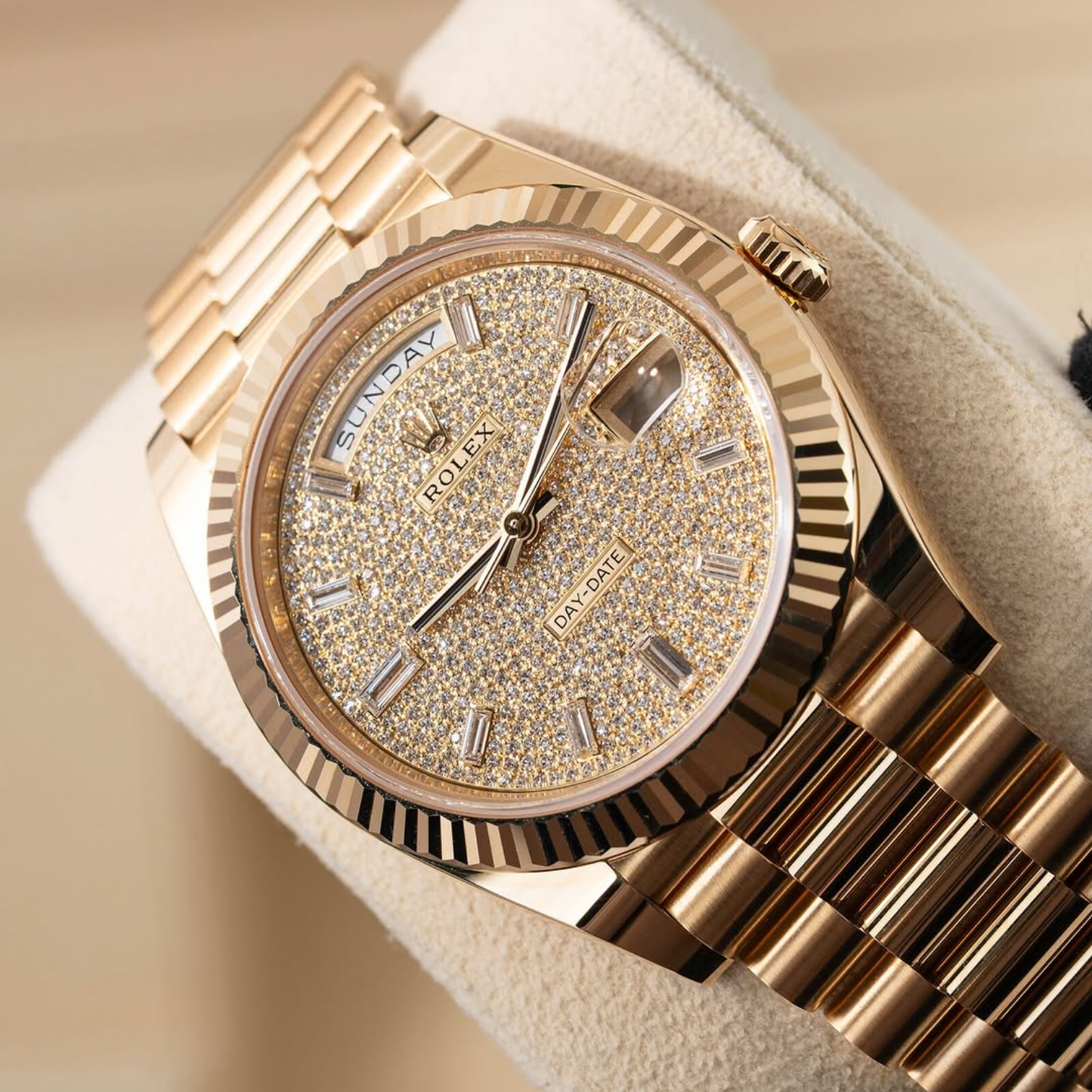 Day-Date 40 President Yellow Gold Diamond Paved Dial 228238-0054