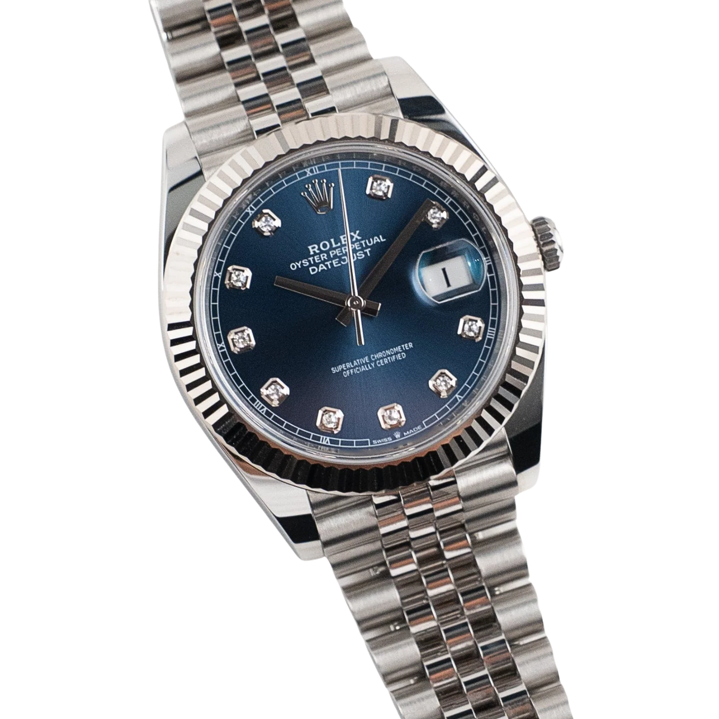 Datejust 36mm Steel & White Gold Blue Dial Diamonds m126334-0016
