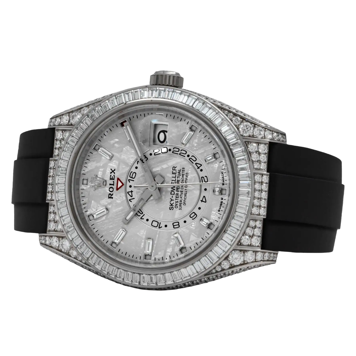 Sky-Dweller 42mm 18K White Gold Meteorite Dial Diamond Watch 326259TBR