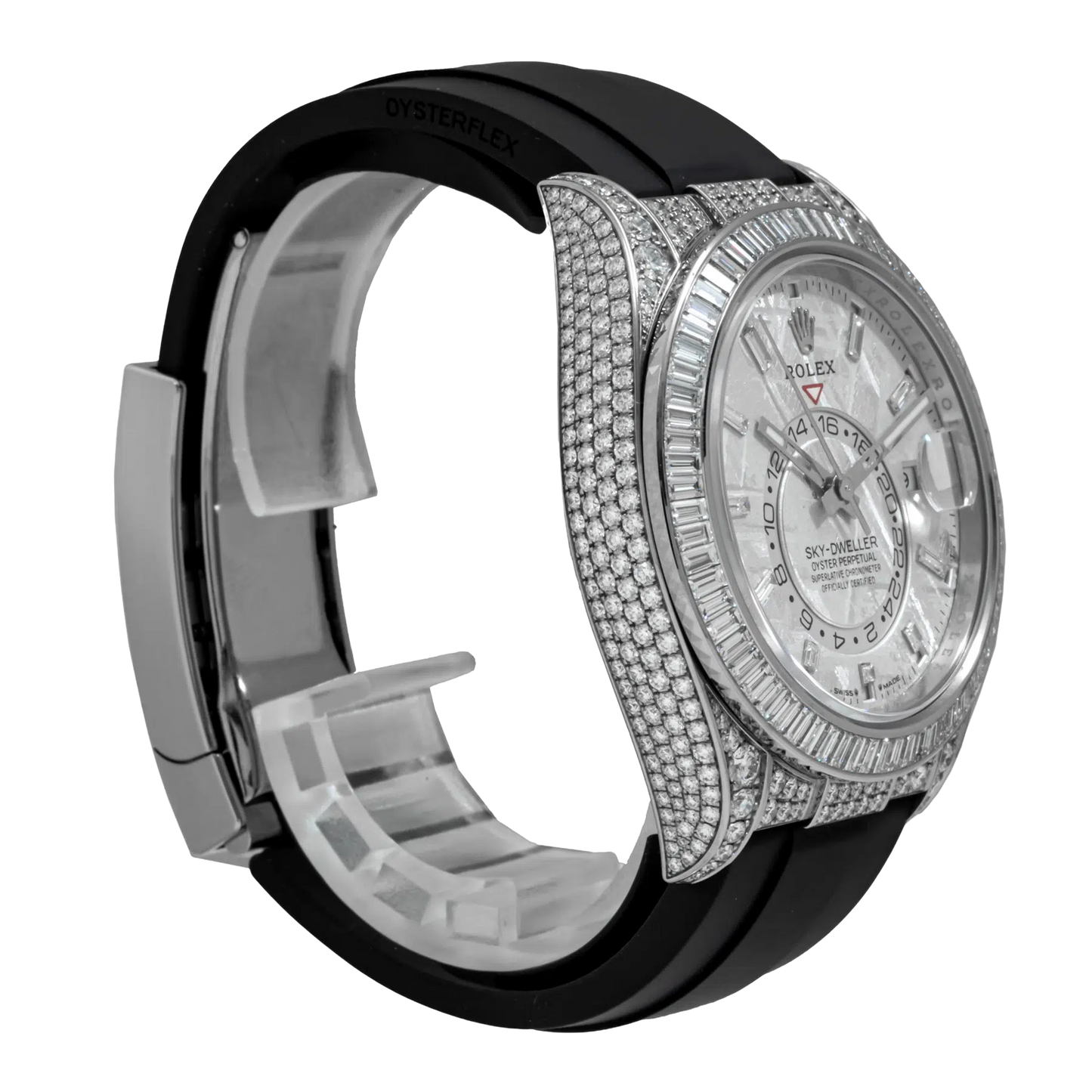 Sky-Dweller 42mm 18K White Gold Meteorite Dial Diamond Watch 326259TBR