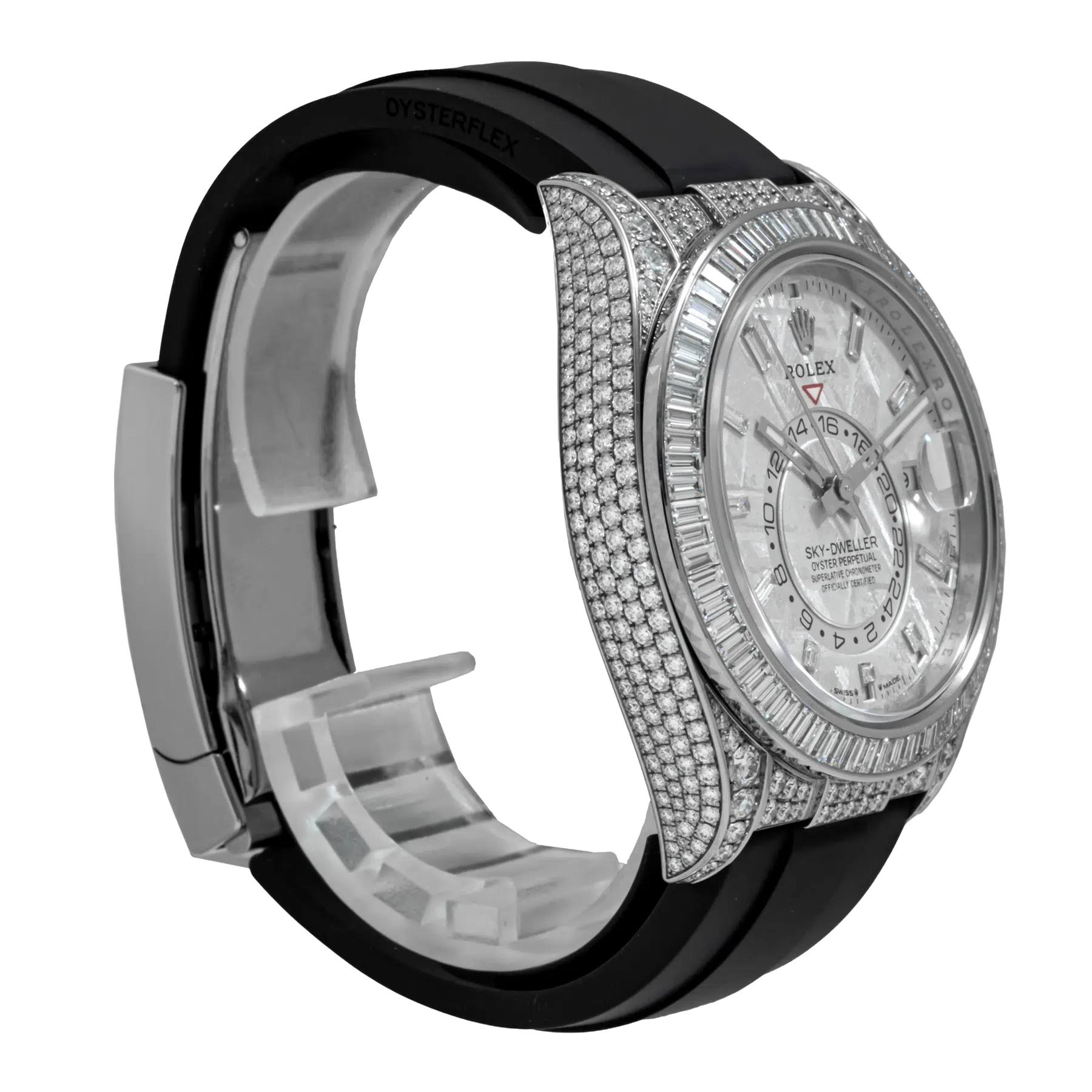 Sky-Dweller 42mm 18K White Gold Meteorite Dial Diamond Watch 326259TBR