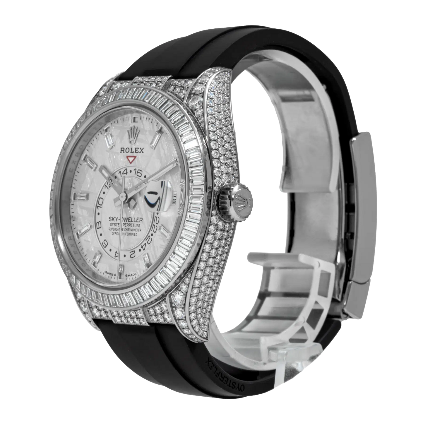 Sky-Dweller 42mm 18K White Gold Meteorite Dial Diamond Watch 326259TBR