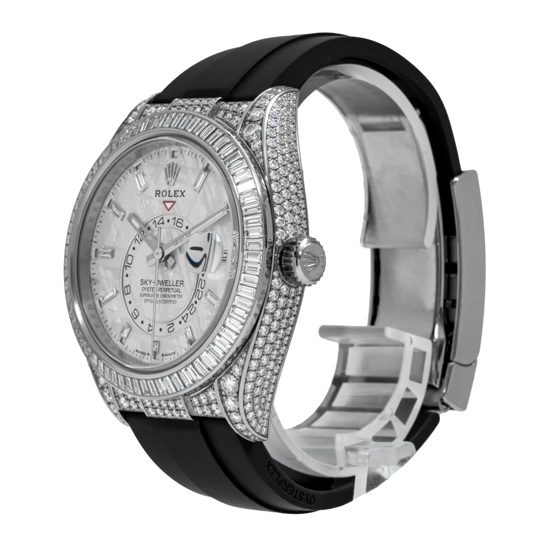 Sky-Dweller 42mm 18K White Gold Meteorite Dial Diamond Watch 326259TBR